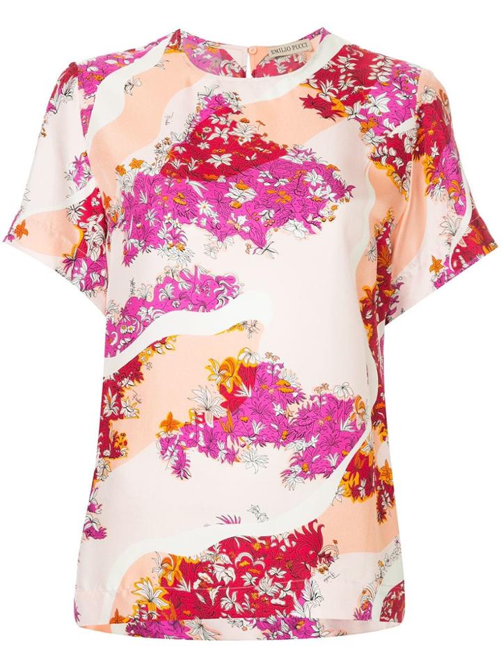 Emilio Pucci Floral Blouse - Pink & Purple