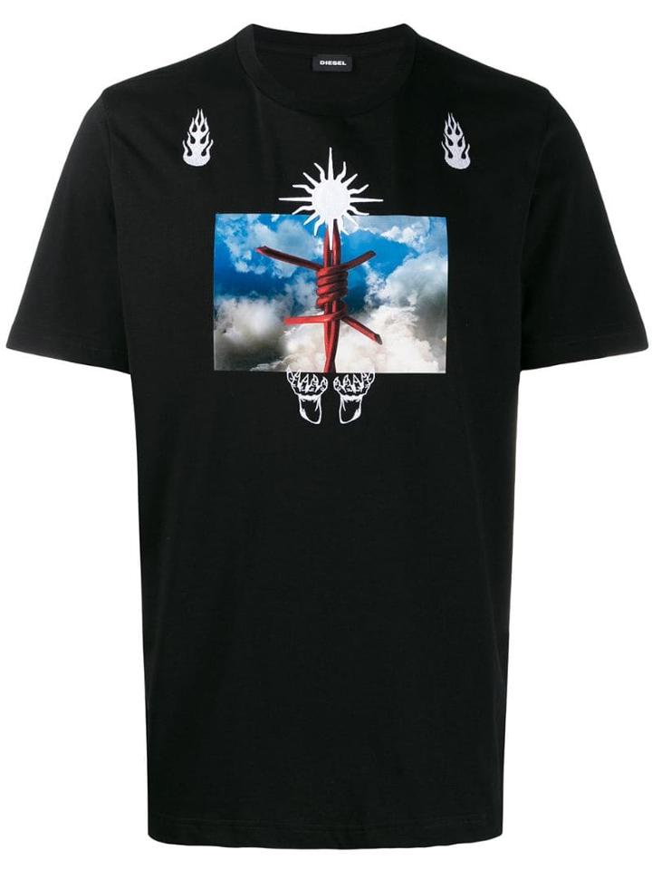 Diesel Digital Print T-shirt - Black