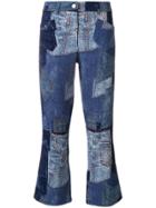 Moschino Cropped Patchwork Trousers - Blue