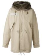 Liska Hooded Coat, Men's, Size: Xl, Nude/neutrals, Cotton/rabbit Fur/racoon Fur