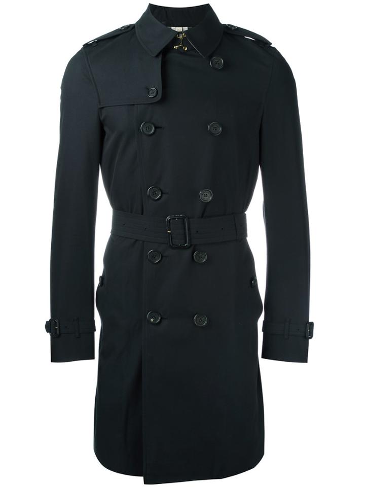 Burberry Chelsea Long Trench Coat - Blue