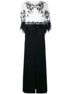Talbot Runhof Monice1 Feather And Sequin Embroidered Gown - Black