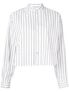 Bassike Striped Cropped Shirt - White