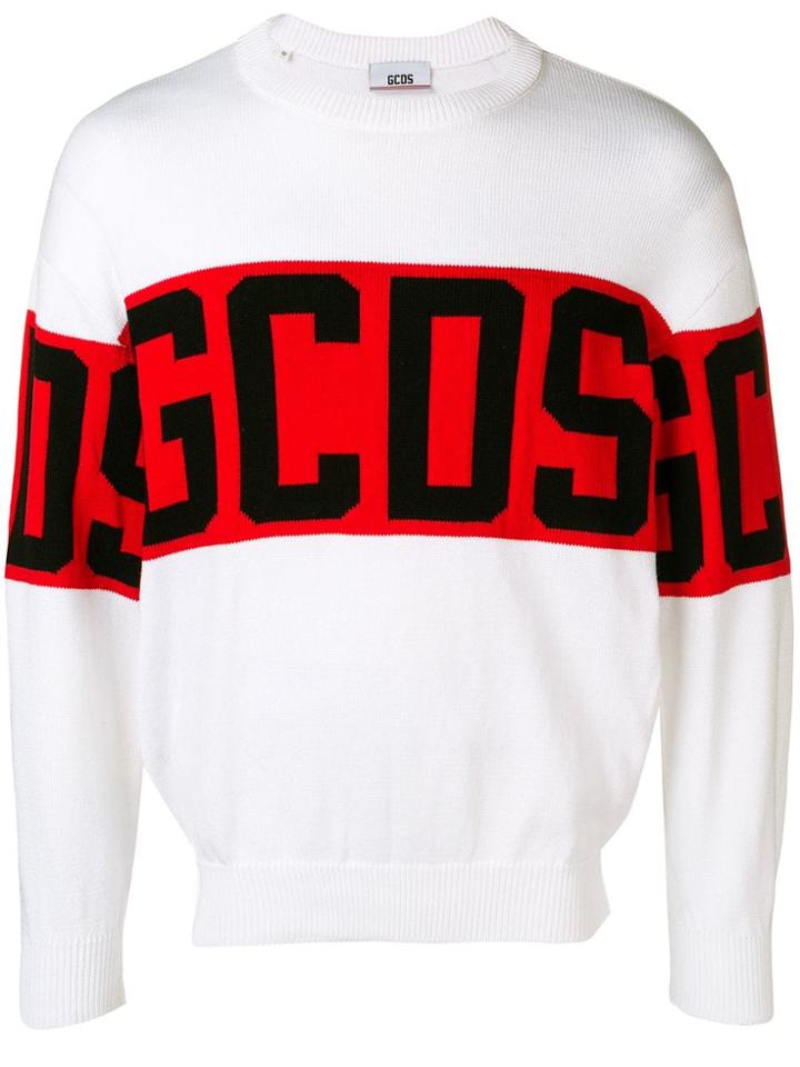 Gcds Logo Knitted Jumper - White