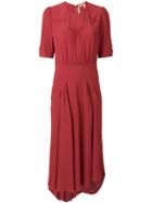 No21 Asymmetric Ruched Dress - Red