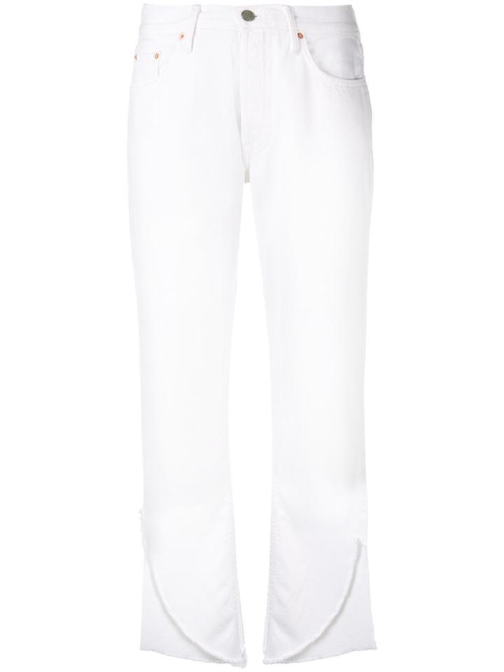 Grlfrnd Asymmetric Cuff Jeans - White