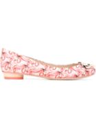 Sophia Webster Heart Appliqué Printed Ballerinas