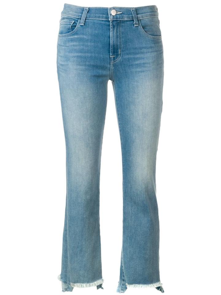 J Brand Raw Hem Cropped Jeans - Blue
