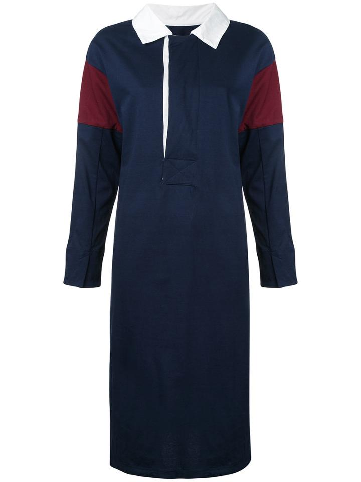 Cityshop - Rugby Shirt Dress - Women - Cotton - One Size, Blue, Cotton