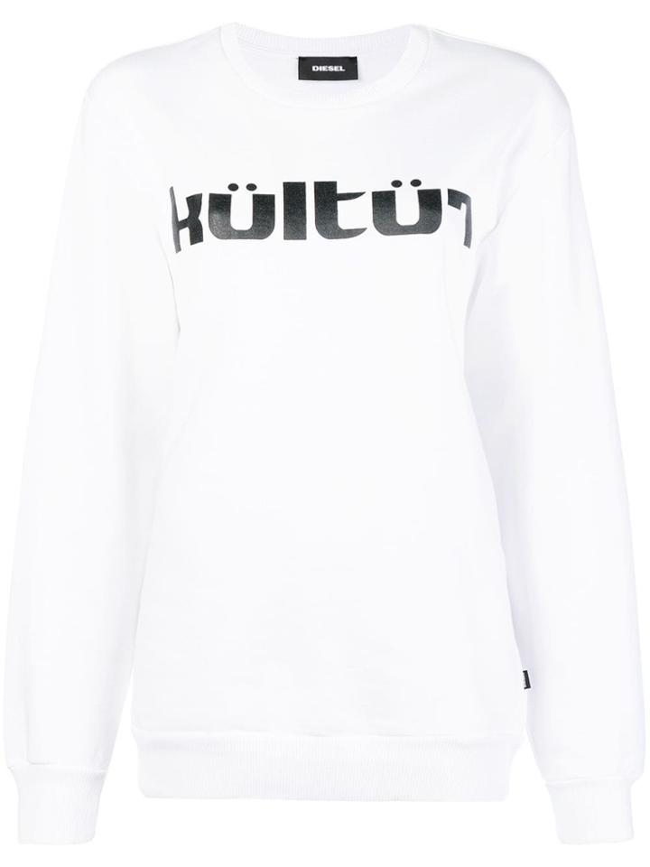 Diesel Slogan Sweatshirt - White
