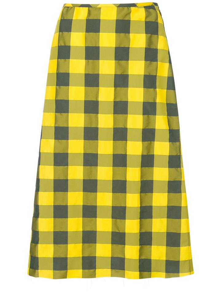 Marques'almeida Check Skirt - Yellow & Orange