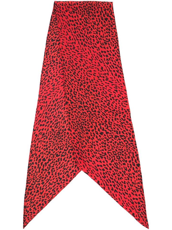 Saint Laurent Leopard Print Skinny Scarf