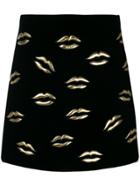 Givenchy Lip Print Mini A-line Skirt - Black