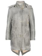 Chloé Oversized Shearling Coat - Grey