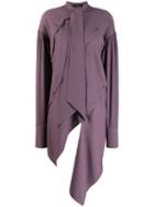 Rokh Asymmetric Buttoned Blouse - Purple