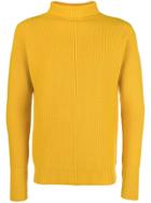 Barena Slim Fit Ribbed Polo Neck - Yellow & Orange