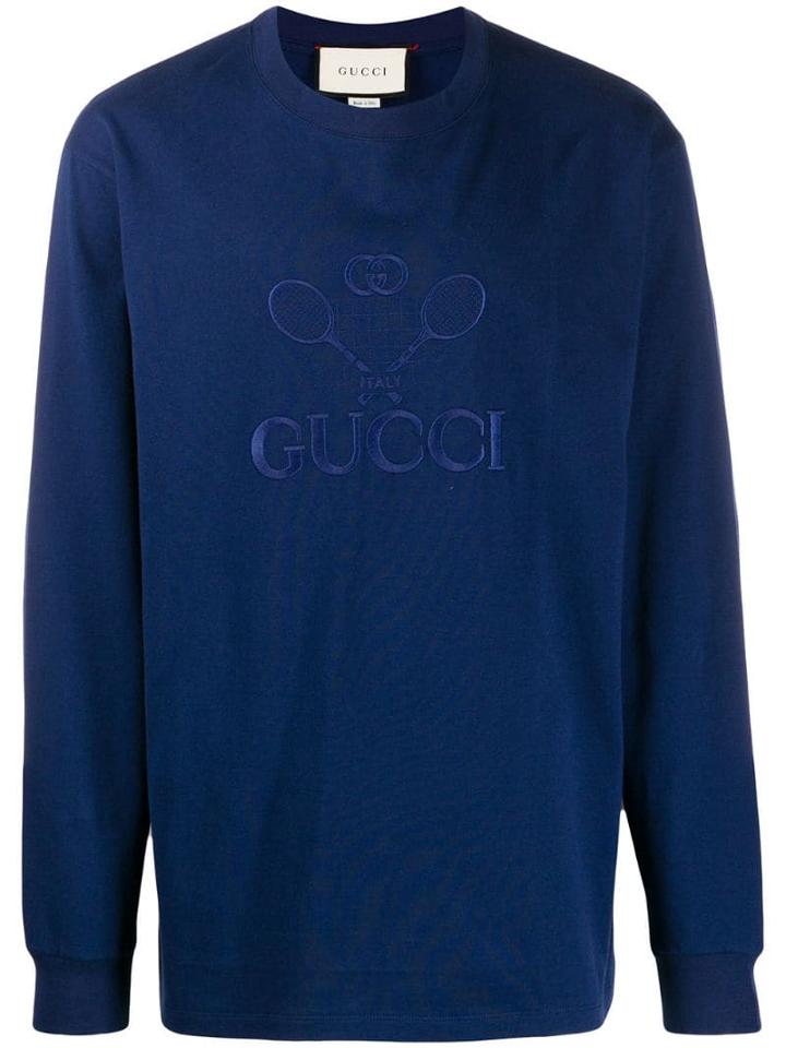 Gucci Embroidered Logo Sweatshirt - Blue