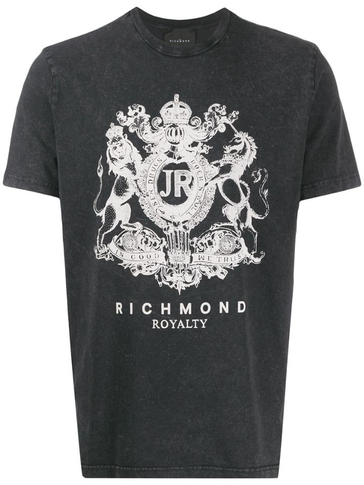 John Richmond Francizia Logo Print T-shirt - Grey