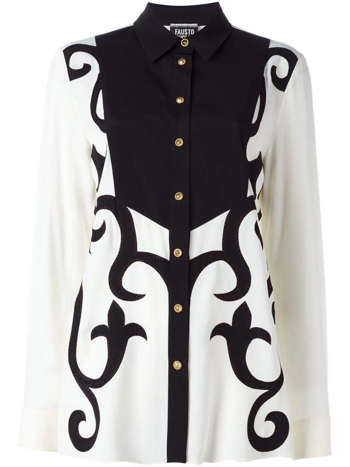 Fausto Puglisi Contrast Bib Shirt - Black