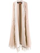 Smarteez Fringed Sleeveless Coat - Neutrals