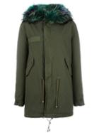 Mr & Mrs Italy Fur Trimmed Parka, Women's, Size: Xs, Green, Cotton/lamb Skin/mink Fur/viscose