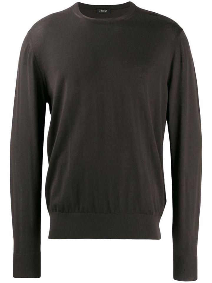 Z Zegna Crew Neck Sweater - Brown