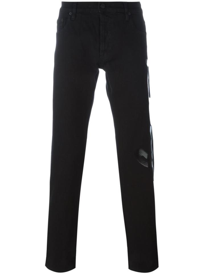 Kenzo Kenzo Signature Straight Leg Jeans, Men's, Size: 32, Black, Cotton/spandex/elastane
