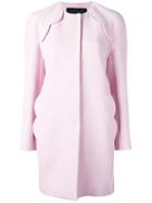 Giambattista Valli Scalloped Detailing Coat, Women's, Size: 40, Pink/purple, Silk/polyamide/virgin Wool