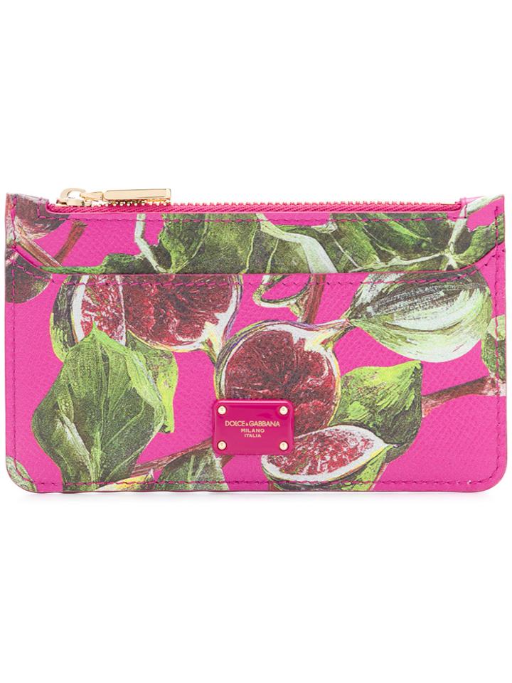 Dolce & Gabbana Figs Print Wallet - Pink & Purple