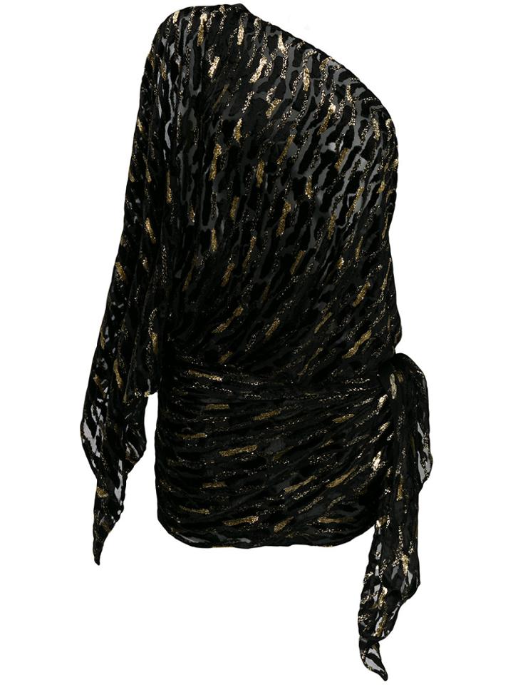 Alexandre Vauthier Shimmer One Shoulder Dress - Black