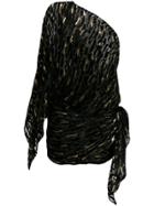 Alexandre Vauthier Shimmer One Shoulder Dress - Black