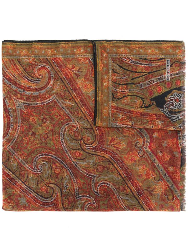 Etro Paisley Print Scarf - Yellow & Orange