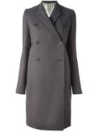 Rick Owens Double Breasted Coat, Women's, Size: 42, Grey, Cotton/linen/flax/polyamide/wool