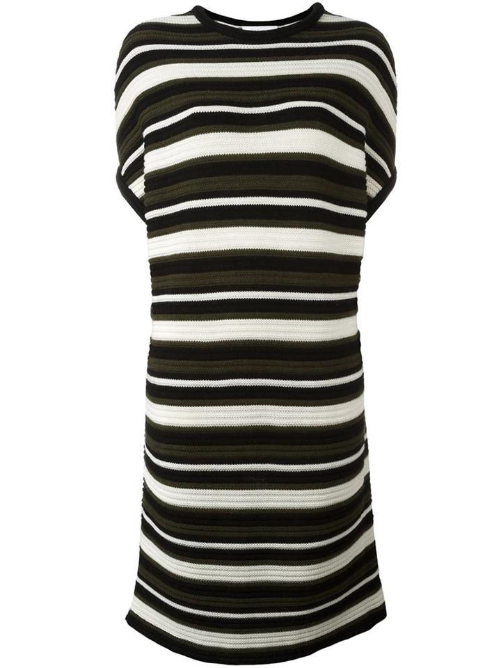Gianluca Capannolo Striped Knitted T-shirt Dress, Women's, Size: Medium, Green, Wool