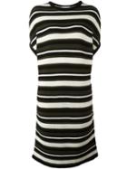 Gianluca Capannolo Striped Knitted T-shirt Dress, Women's, Size: Medium, Green, Wool