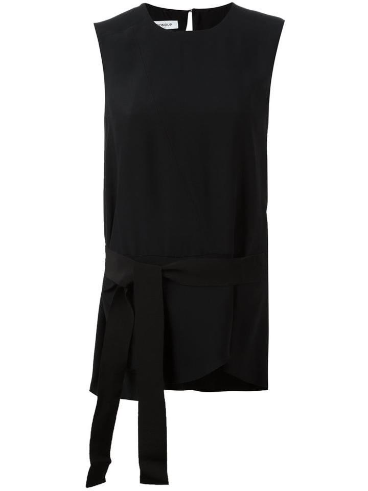 Dondup Drawstring Sleeveless Top, Women's, Size: 44, Black, Acetate/viscose/cupro/spandex/elastane