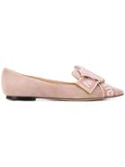 Jimmy Choo Gleam Ballerina Flats - Pink & Purple