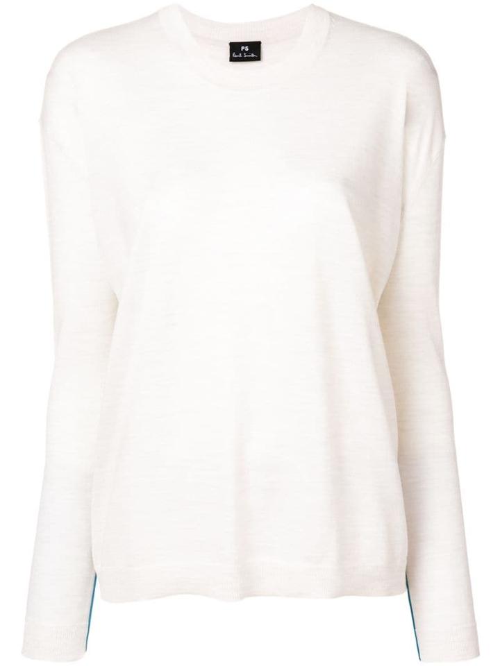 Ps Paul Smith Basic Crew Neck Long Sleeve Sweater - White
