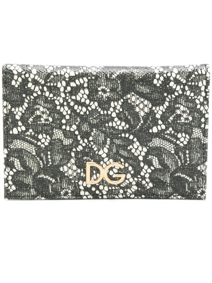 Dolce & Gabbana Lace Print Wallet - Black