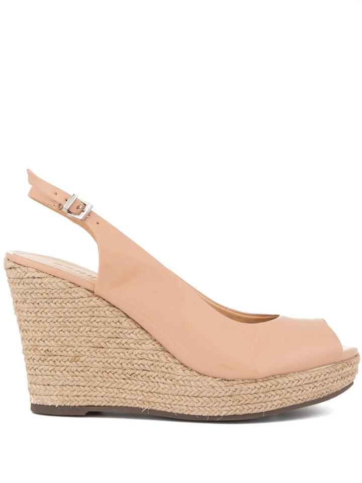 Schutz Peep Toe Patent Wedges - Pink