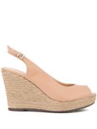 Schutz Peep Toe Patent Wedges - Pink