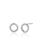 Monica Vinader Riva Diamond Circle Stud Earrings - Silver