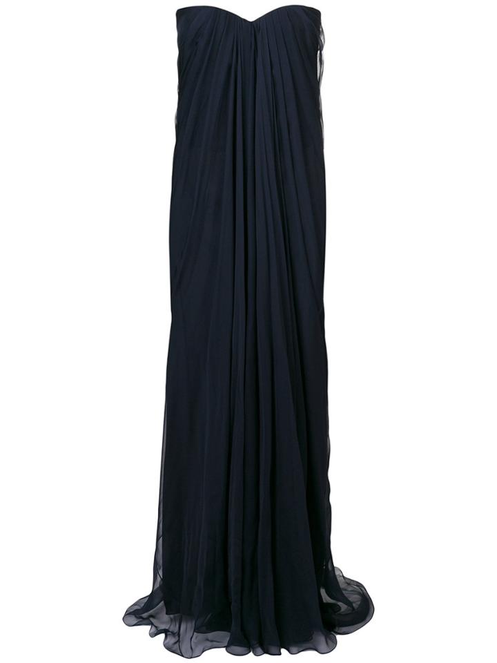 Alexander Mcqueen Strapless Evening Dress - Blue