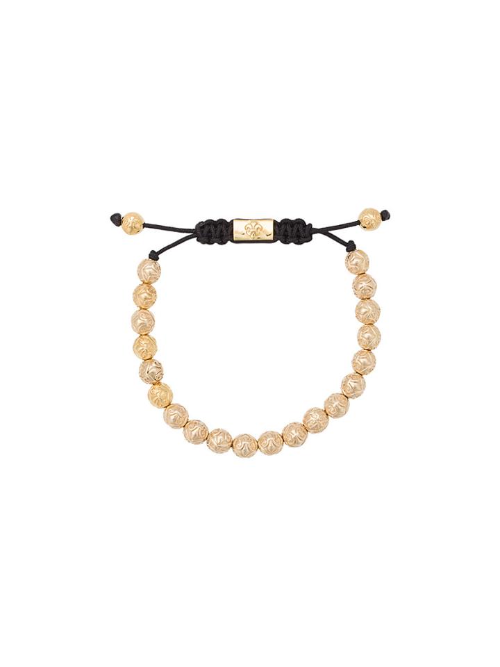 Nialaya Jewelry 14kt Gold Indian Logo Bead Bracelet - Metallic