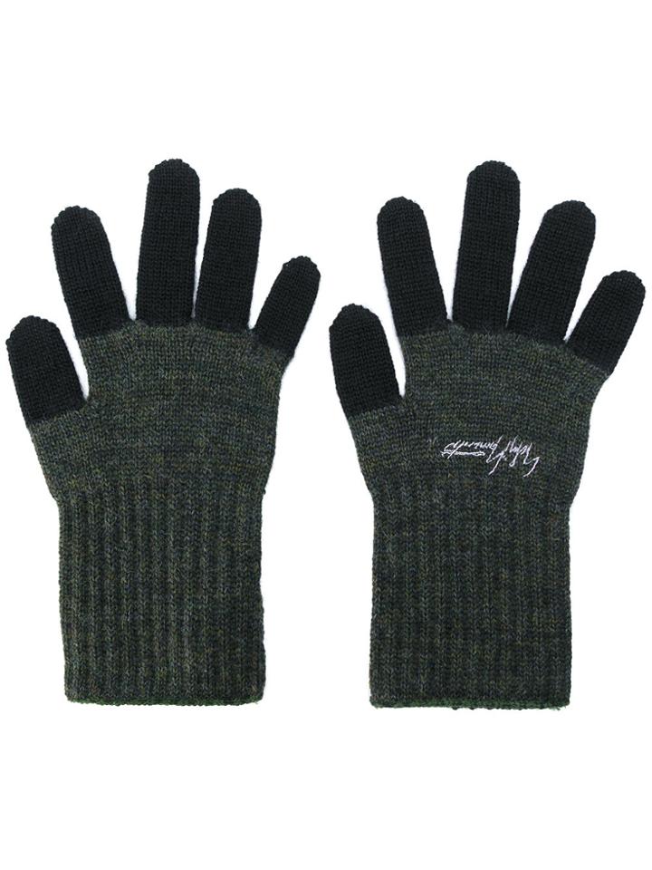 Yohji Yamamoto Contrast Gloves - Green