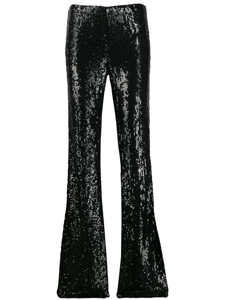 P.a.r.o.s.h. Flared Sequined Trousers - Black