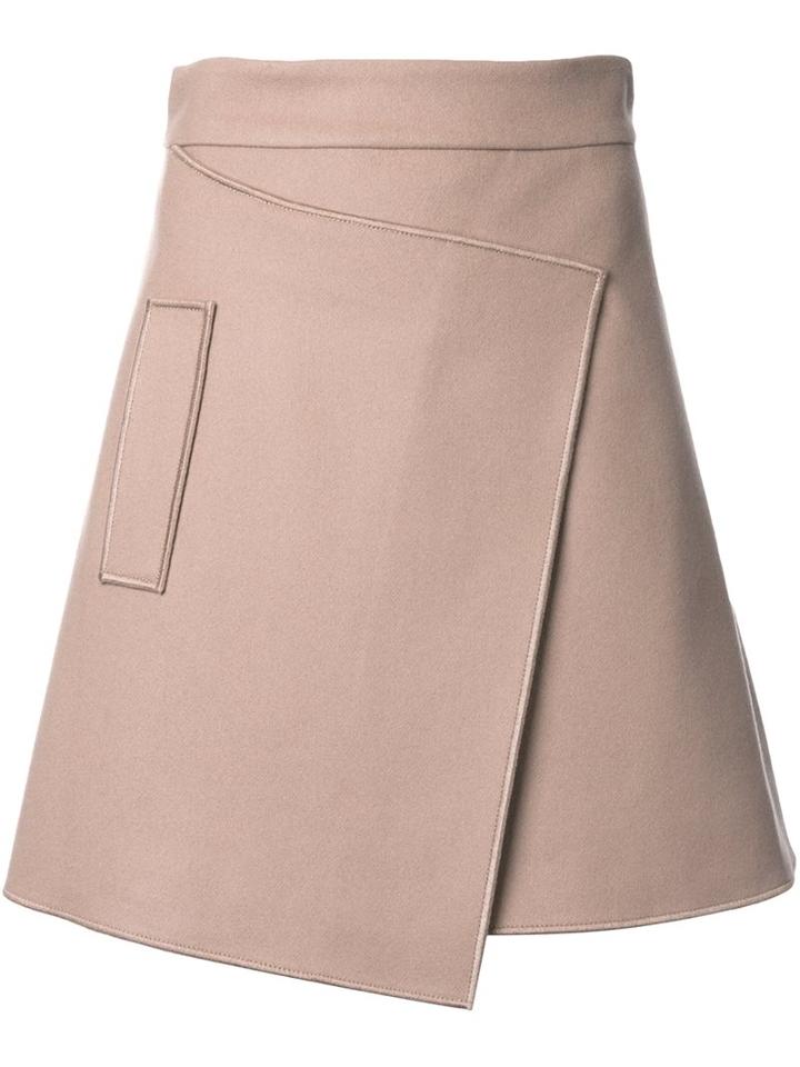 Carven Wrap Skirt, Women's, Size: 34, Nude/neutrals, Polyamide/wool