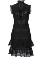 Alexander Mcqueen Sleeveless Knit Mini Dress, Women's, Size: Small, Black, Silk/polyester/viscose