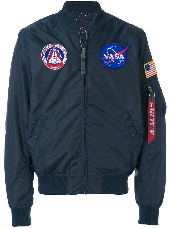 Alpha Industries Nasa Patch Bomber Jacket - Blue