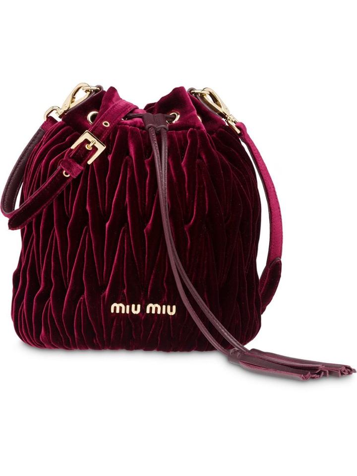 Miu Miu Matelassé Bucket Bag - Red